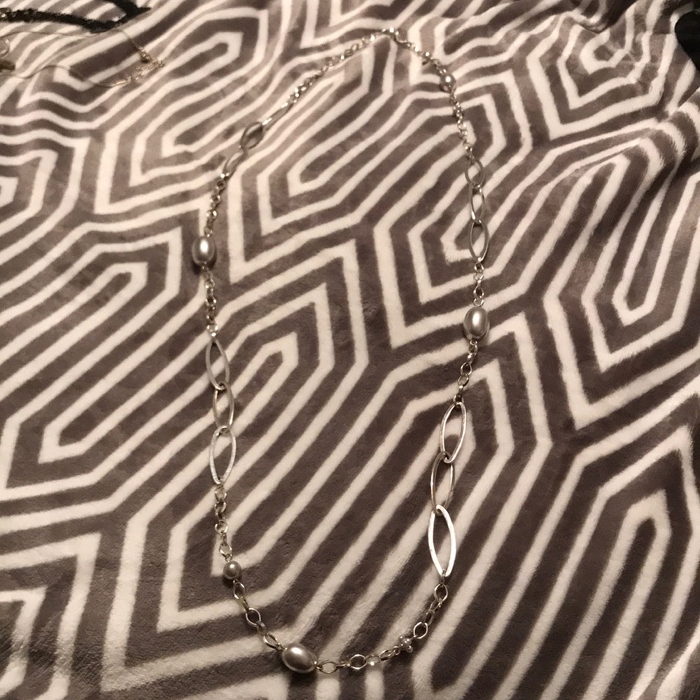 Silver long necklace
